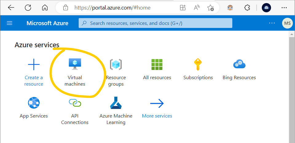 Azure Virtual Machine selector