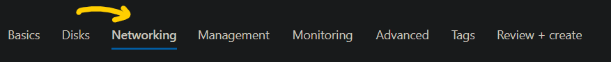 Networking tab