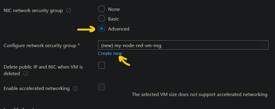 NIC Advanced option